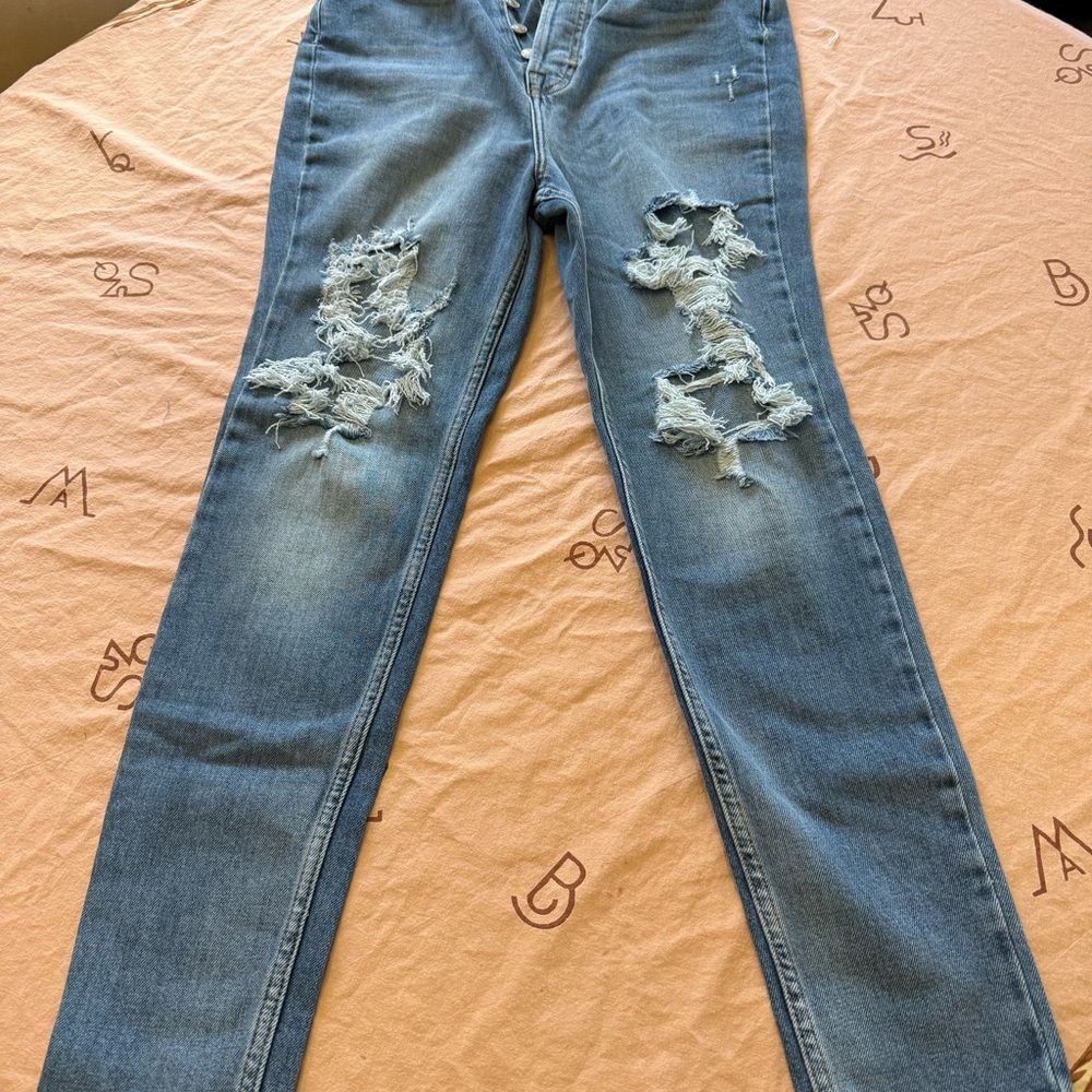 We The Free Light Blue Distressed Skinny Jeans